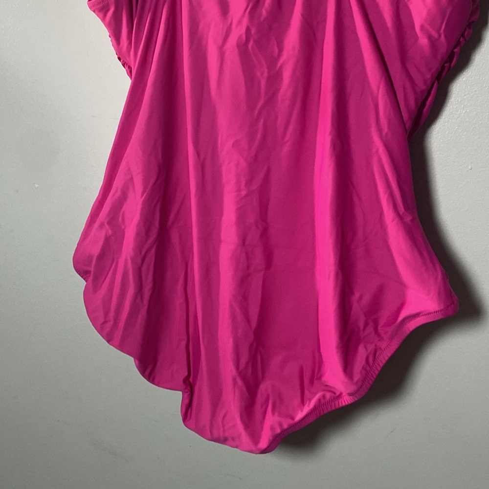 J Crew Ruched V-neck One-piece NWT Women’s 20 Fuschia Pink Beach Swimsuit BC116 - Picture 11 of 12